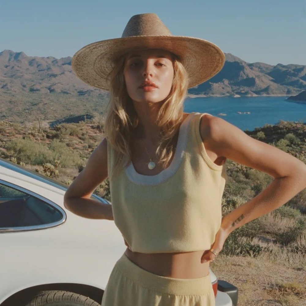 BNWT lack of color western wide palma hat